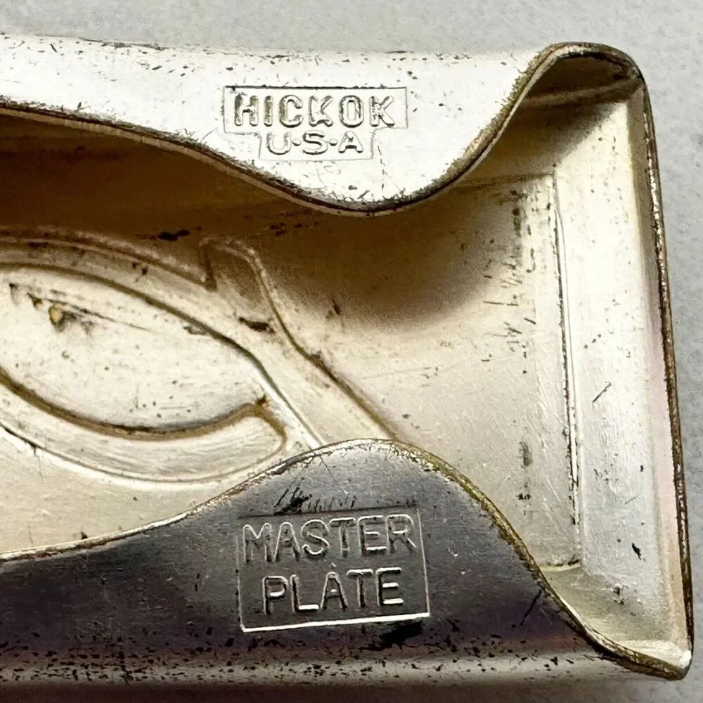 Vintage Hickok Master Plate P Initial Letter Clamp Belt Buckle ✨